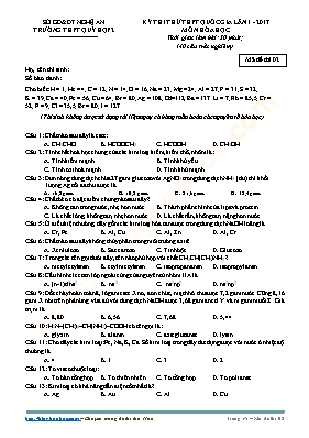 Đề thi thử THPT Quốc gia lần 1 môn Hóa học năm 2017 - Mã đề 02 - Trường THPT Quỳ Hợp 2 (Có đáp án)